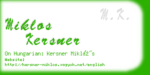 miklos kersner business card